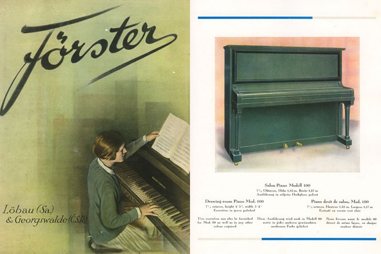 Каталог пианино August Forster 1929 года