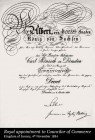 Королевское приглашение в финансовые советники, Королевство Саксонии, 4 ноября 1884 года