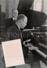 Сергей Прокофьев оценил пианино Август Ферстер (здесь, рядом с Герхардом Фёрстером), 1937. Реклама листовка.
